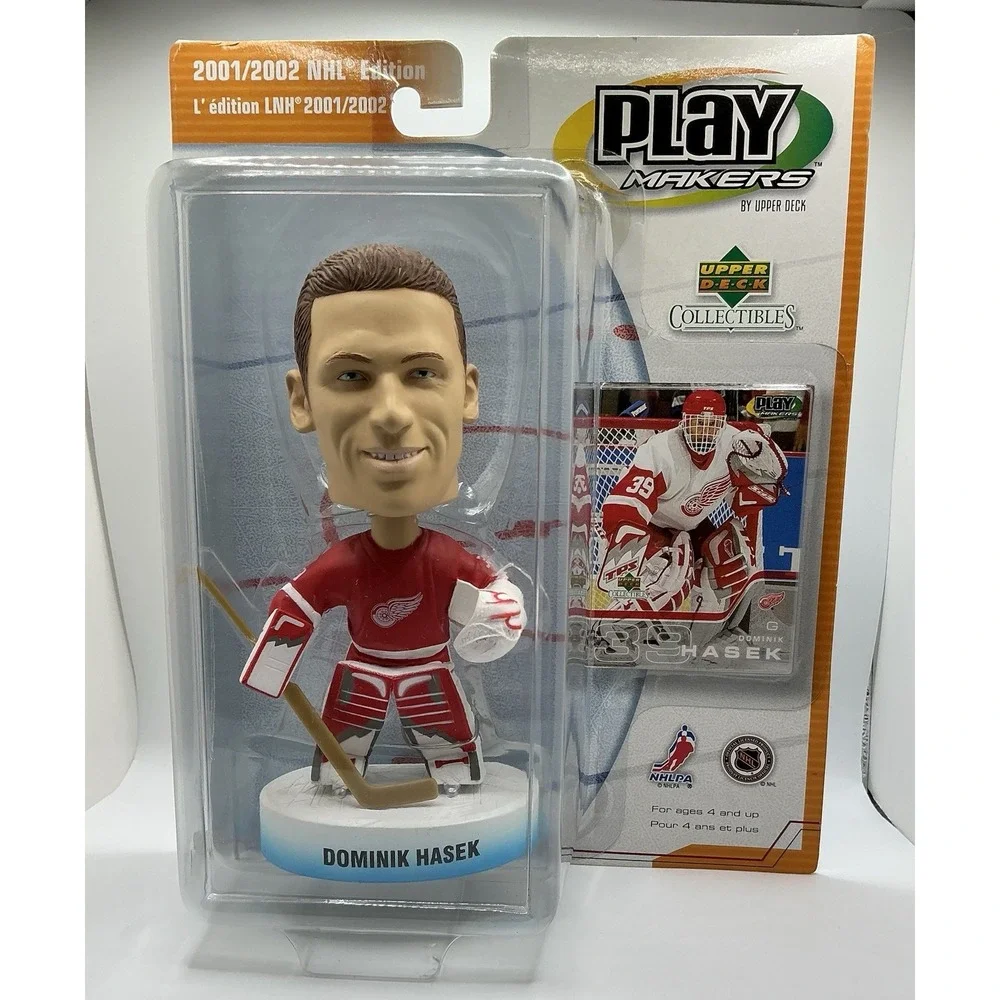 2001/02 UD Play Makers Dominik Hasek Detroit Redwings Red Jersey Bobblehead